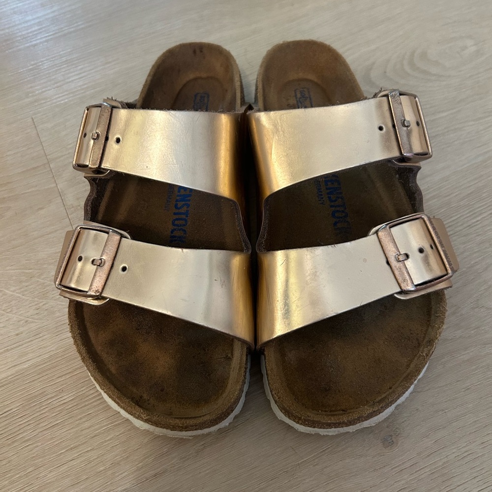 Rose gold Birkenstocks